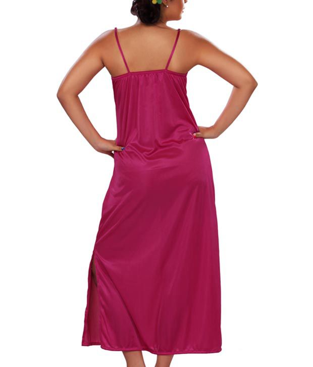 Buy Lucy Secret Deep Pink Long Nighty Online At Best Prices In India 