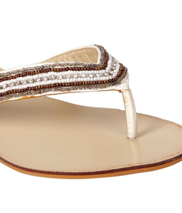 beaded white flats