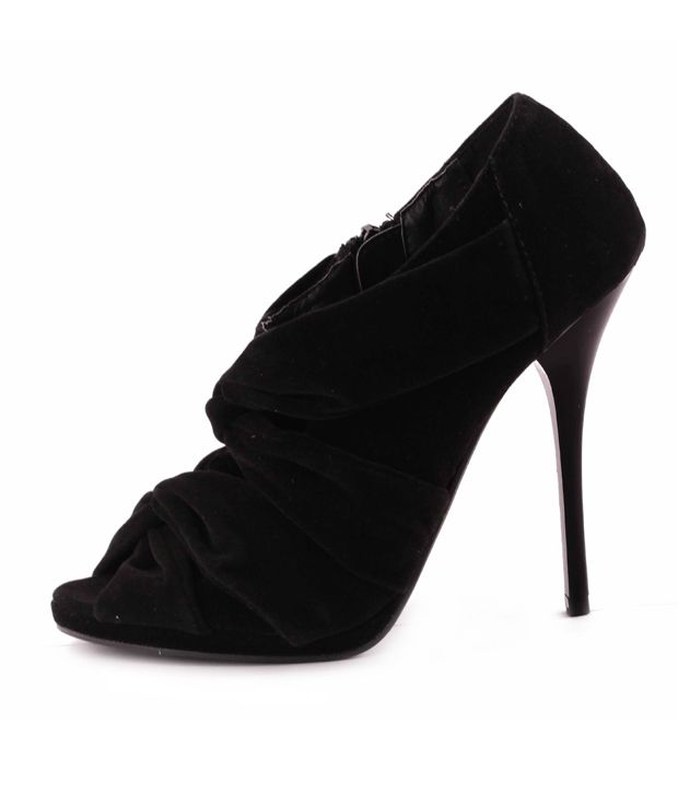 black pencil heel sandals