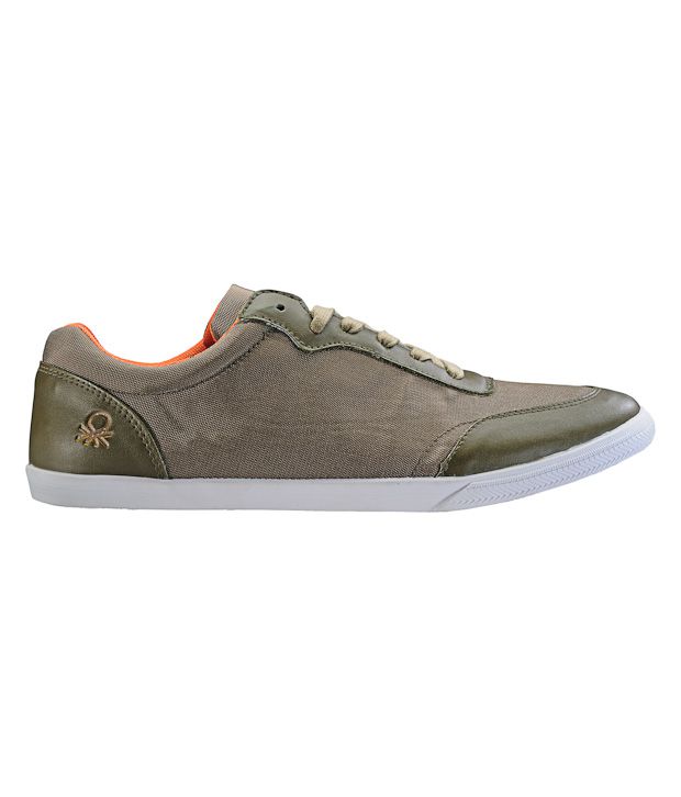 united colors of benetton olive green sneakers