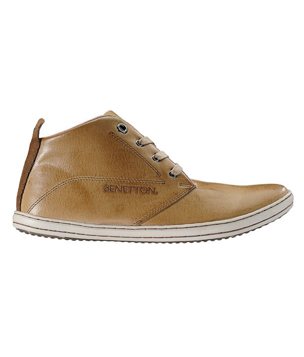 Benetton Tan High Ankle Shoes 
