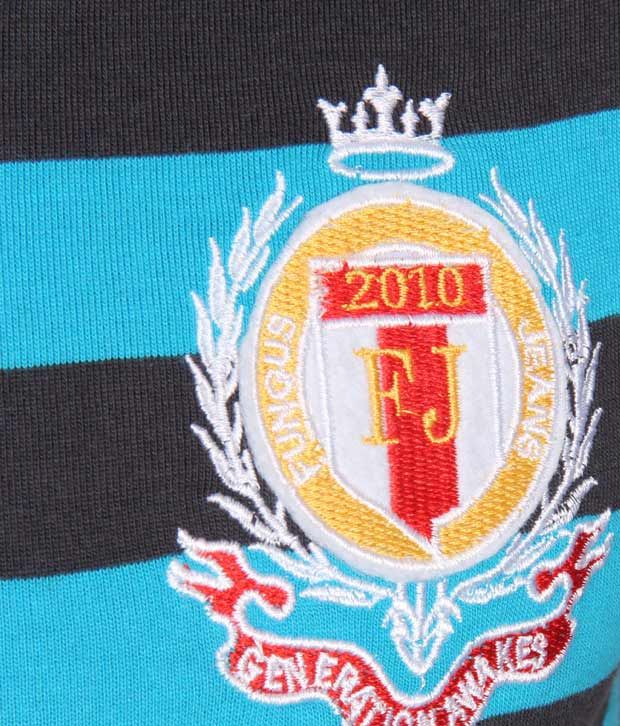 blue and black striped t shirt