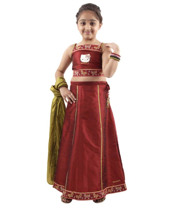 maroon ghagra choli