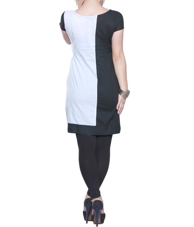 black and white anarkali kurti