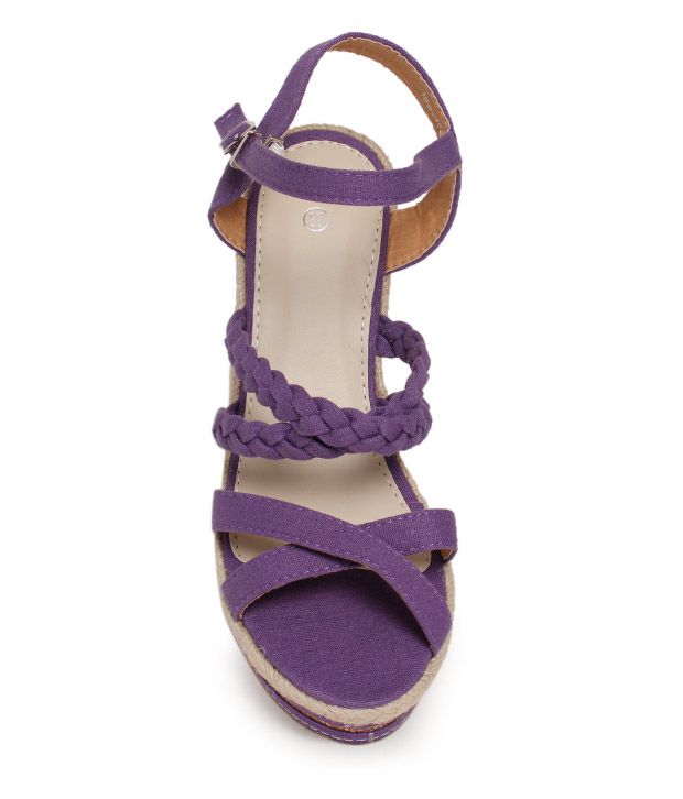 FNB-Nell Stunning Purple Wedge Heel Sandals Price in India- Buy FNB ...
