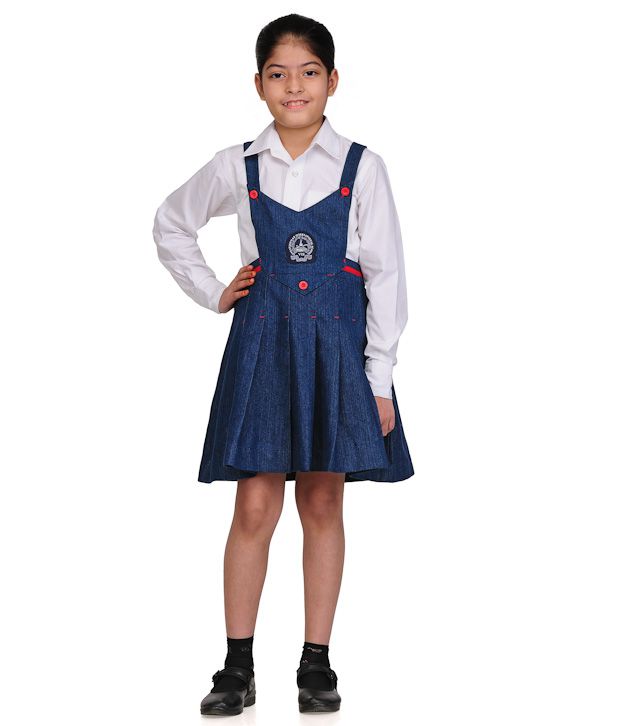 Venkateshwar International School Uniform Blue School Dangri For Kids ...