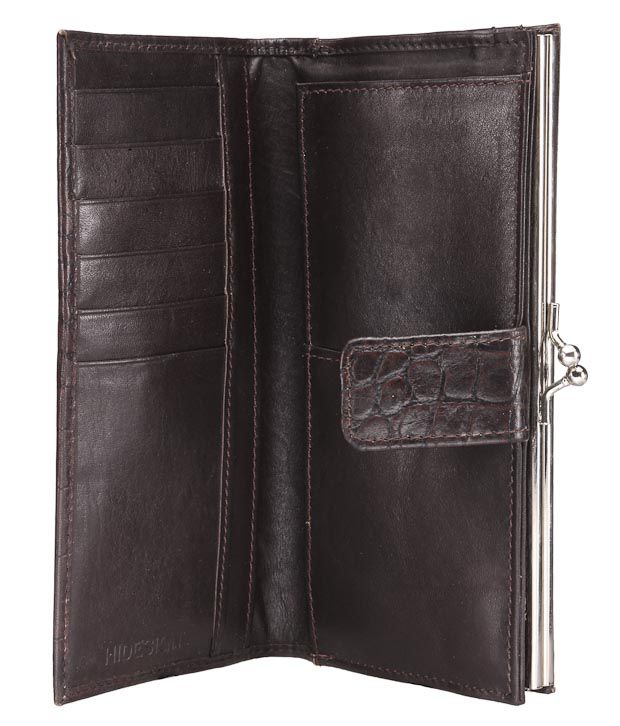 Buy Hidesign Coco Brown Croc Print Clasp Wallet at Best Prices in India ...
