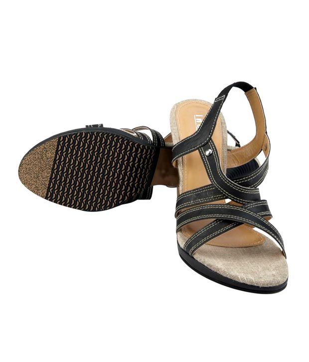black pencil heel sandals
