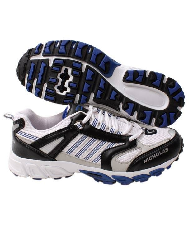 Nicholas Sturdy White & Black Running Shoes Buy Nicholas Sturdy White