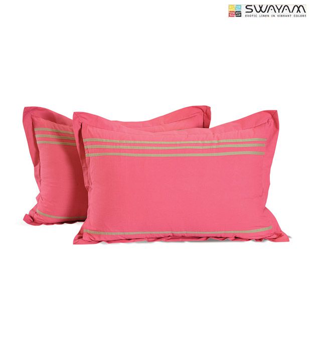     			Swayam Solid Rose Pillow Cover Set- Two Pcs