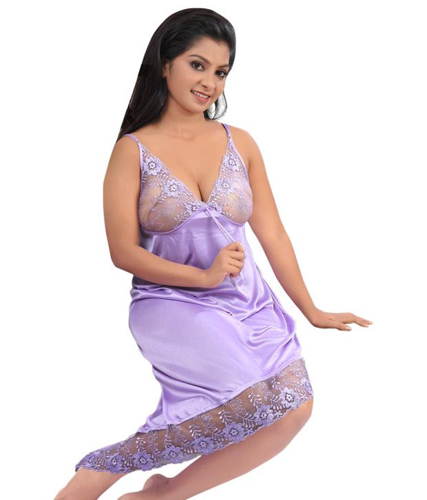 Buy Lucy Secret Light Purple Designer Nighty Online At Best Prices In India Snapdeal 