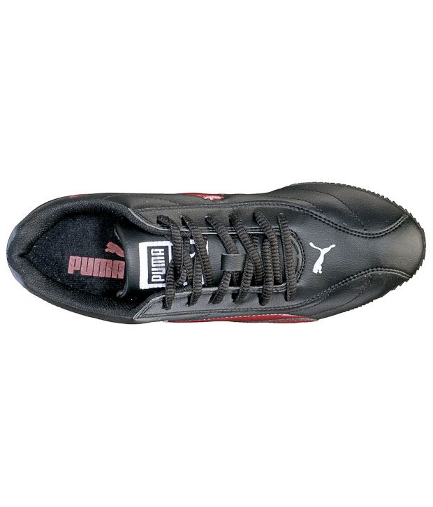 puma black & red sports shoes