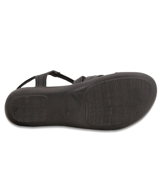 Bata Stylish Black Flat Sandals Price in India- Buy Bata Stylish Black