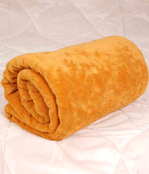 Titlis Zara Cosy Mustard Yellow Double Coral Blanket Buy Titlis Zara