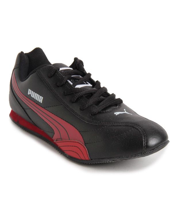 puma black red sneakers