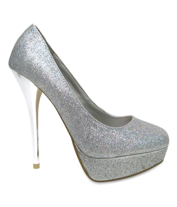 silver pencil heels