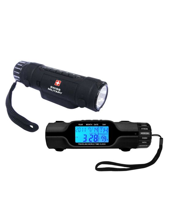 Swiss Military World Travel Alarm Clock cum Organiser Torch Buy Online at Best Price on Snapdeal