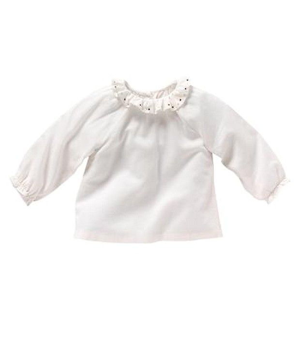 ShopperTree White Frill Neck Top For Kids Buy ShopperTree White Frill