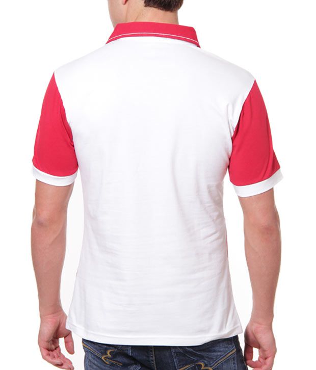 A for F Red-White Polo Neck T-Shirt - Buy A for F Red-White Polo Neck T ...
