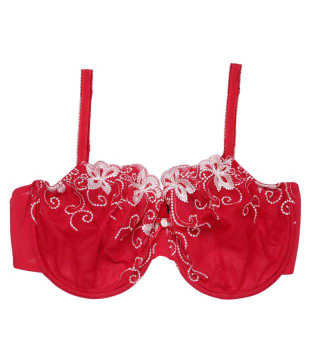Buy Victoria's Secret Red Cotton Elastane Underwired Bra Online at Best ...