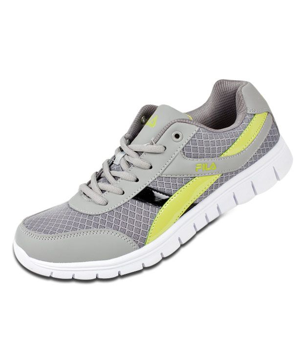 Fila Light Grey & Green Running Shoes - Buy Fila Light Grey & Green ...
