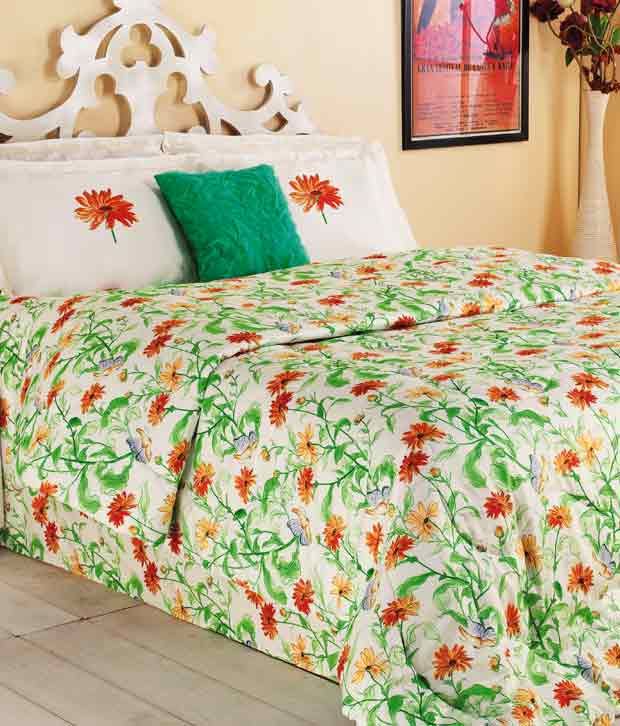 Portico New York White Cotton Double Bed Sheet & 2 Pillow Covers Buy