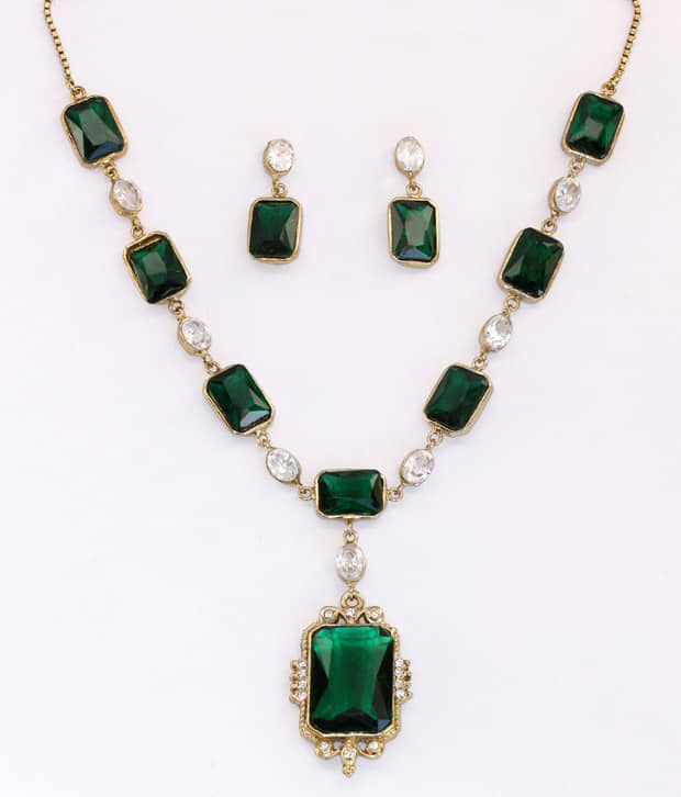 Touchstone Victorian Look Faux Emerald Necklace Set Buy