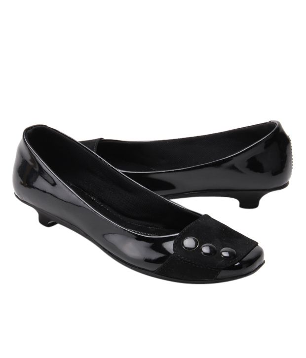 black leather belly shoes