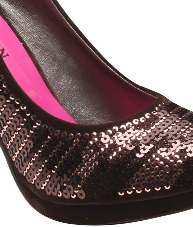 brown sequin heels