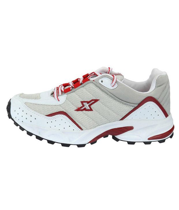 Sparx Moving White \u0026 Red Sports Shoes 