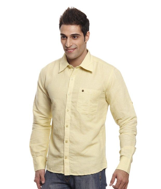 IMYOUNG Light Yellow Shirt - Buy IMYOUNG Light Yellow Shirt Online at ...