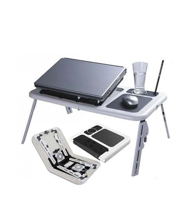 Bay Laptop Desk Foldable E Table Bed With Usb Cooling Pad Fans Bay Laptop Desk Foldable E Table Bed