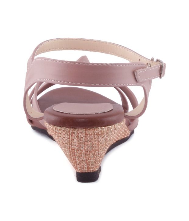 light pink wedge heels
