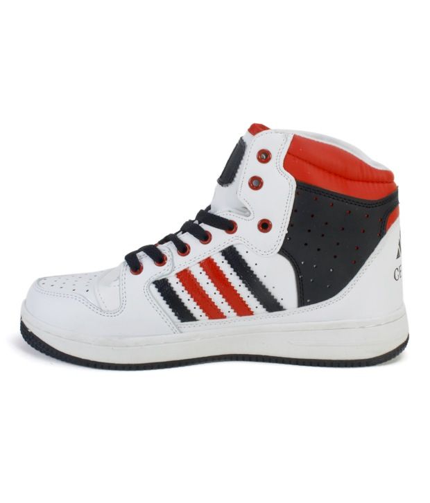 red white basketball shoes