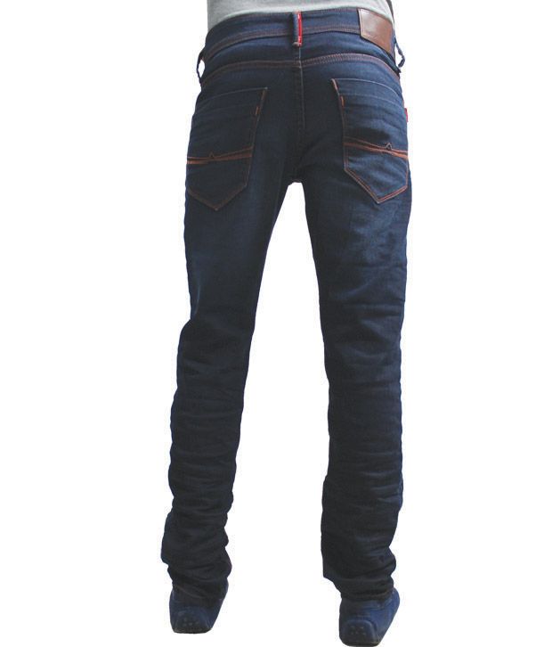Necked Jeans Faded Dark Blue Jeans 