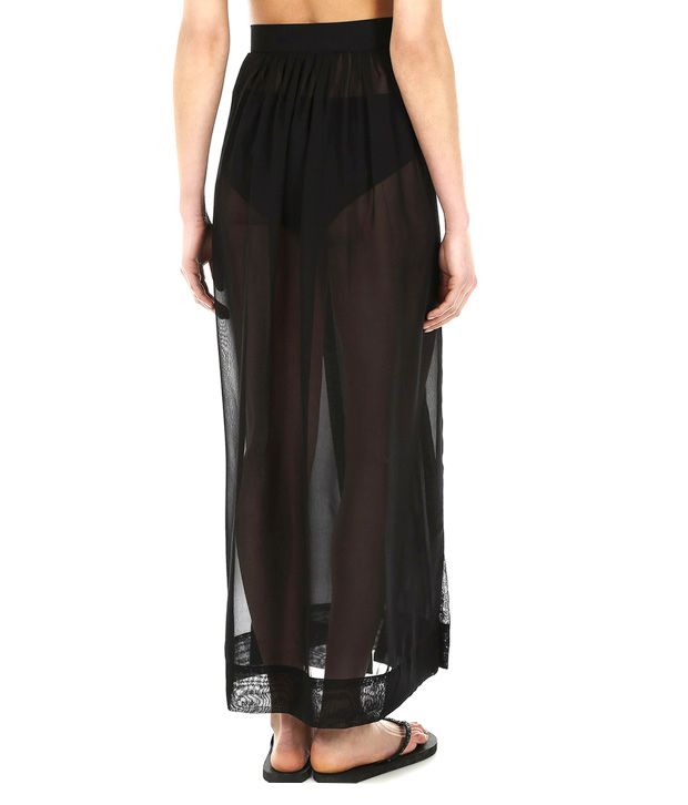 Buy The Beach Company Black Polyester Side Slit Beach Skirt Online at ...
