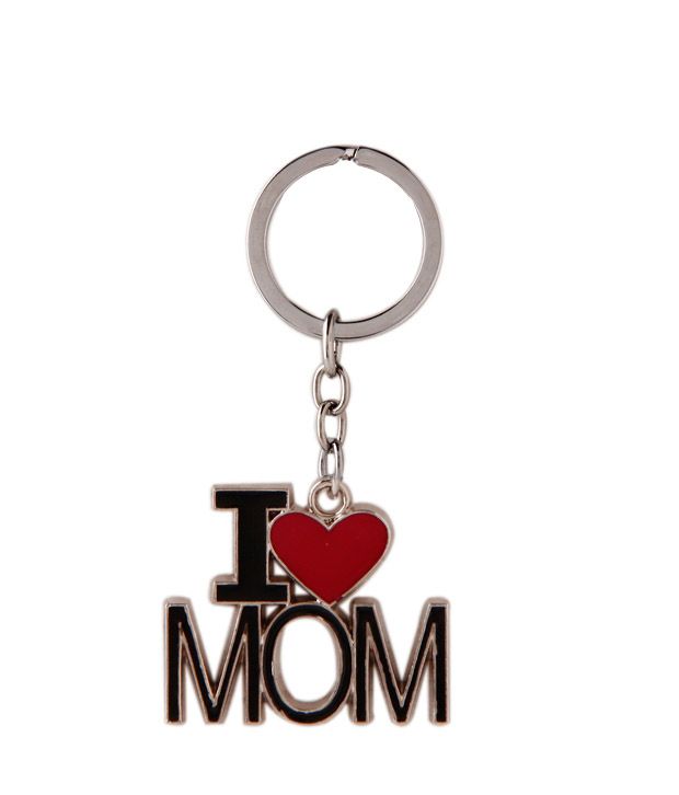 Coal Unisex Silver I Love Mom Shaped Keychain: Buy Online at Low Price ...