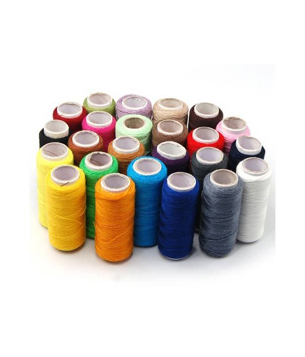 Hm 24 Assorted Spools Polyester Sewing Thread Full Size 200 Yds Per