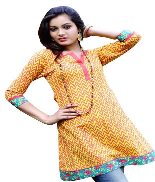 yellow kurtis online