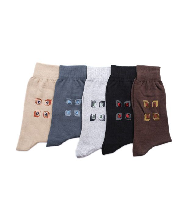 VIP Stylish Formal Socks - 5 Pair Pack With Free Handkerchief Set: Buy ...