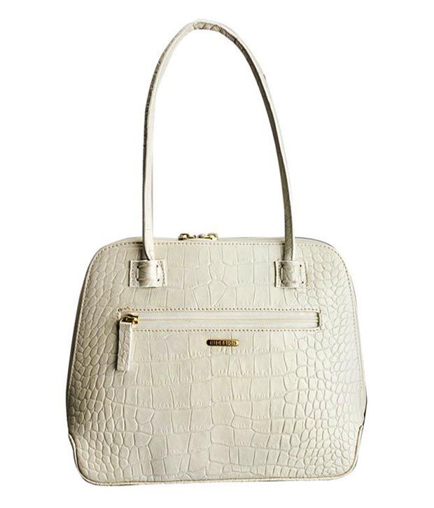 Hidesign Estelle White Croc Finish Handbag - Buy Hidesign Estelle White ...