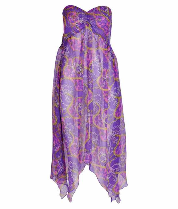 Buy The Beach Company Purple Printed Beach Tube Dress Online at Best ...