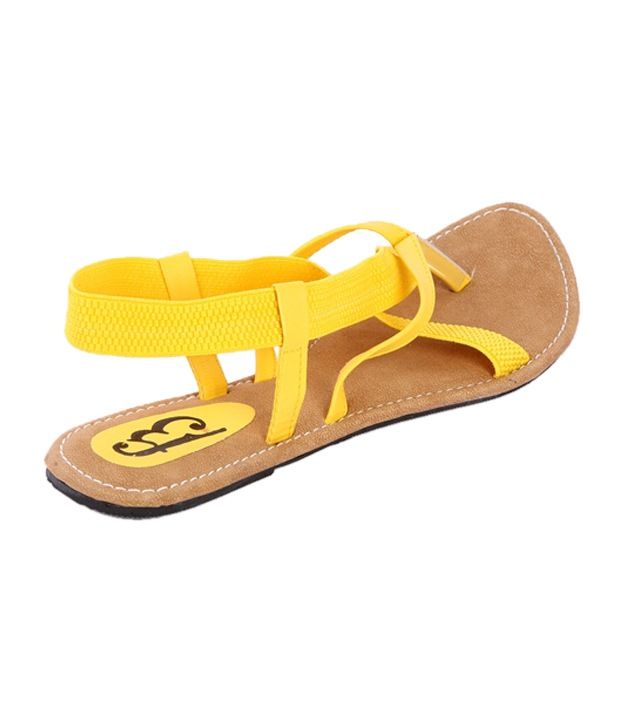 bright yellow flat sandals