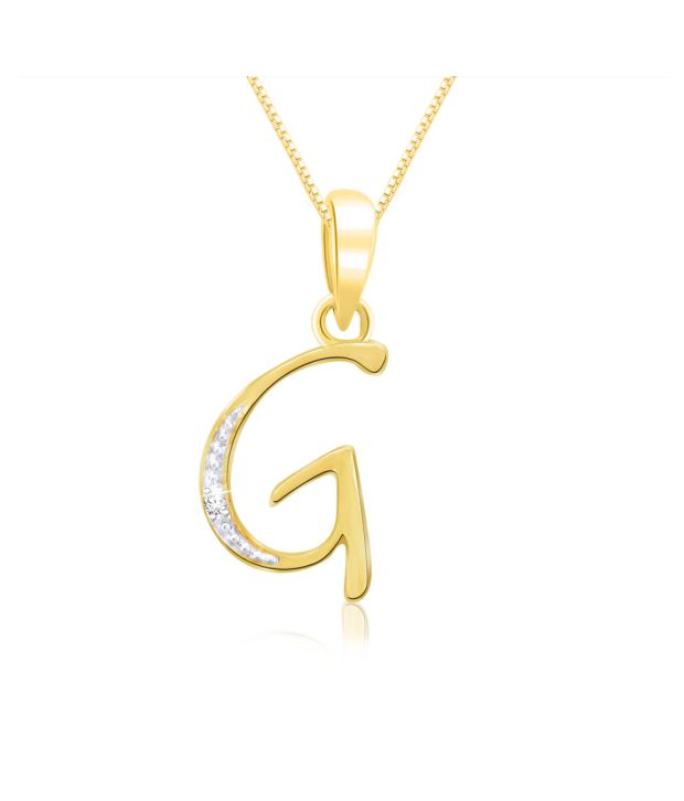 Sparkles 0.01ct. Diamond & 18kt Gold Stylish Alphabet 'G' Pendant: Buy ...