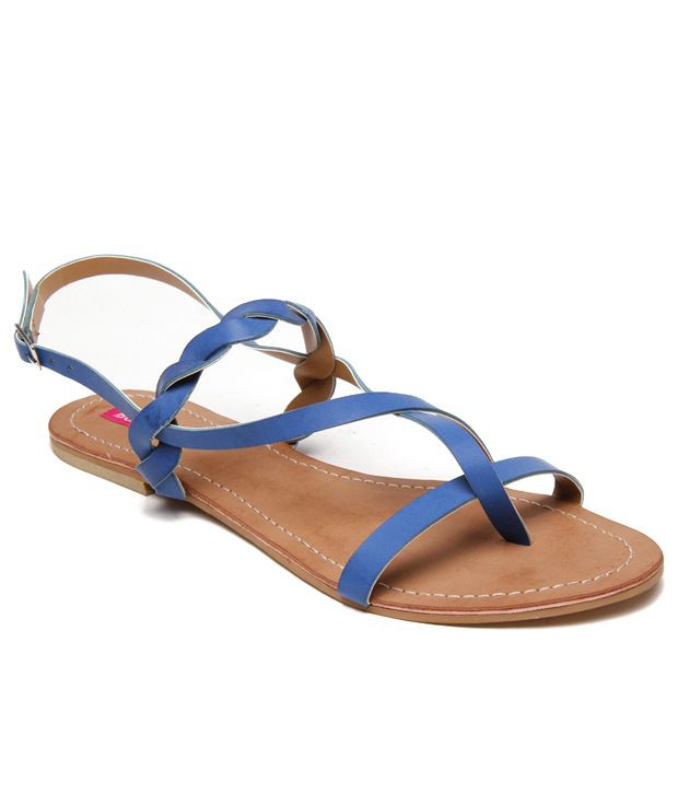 Butterfly Blue Flat Sandals Price in India- Buy Butterfly Blue Flat ...