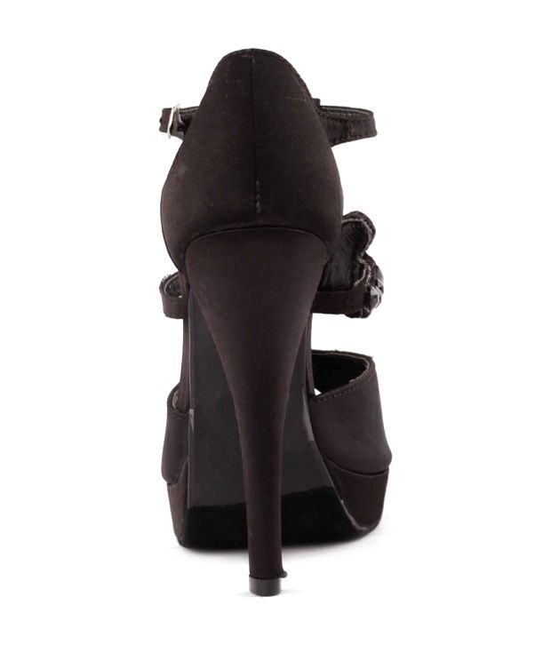 black pencil heel sandals
