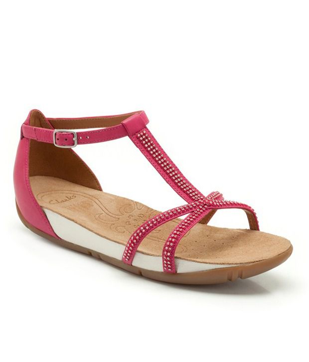 Clarks Rona Sparkle Pink Flat Sandals Price in India- Buy Clarks Rona ...