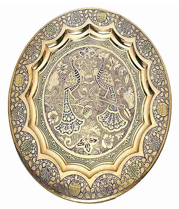 Design Hut Decorative Brass Plate Peacock Pair Buy Design Hut