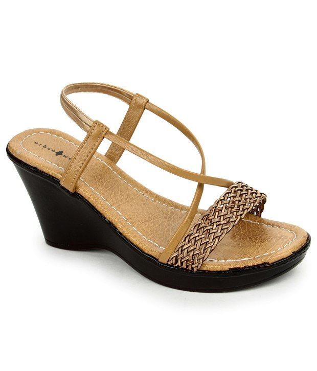 Urban Woods Beige Wedge Heel Sandals Price in India- Buy Urban Woods Beige Wedge Heel Sandals 