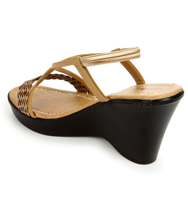 Urban Woods Beige Wedge Heel Sandals Price in India- Buy Urban Woods Beige Wedge Heel Sandals 